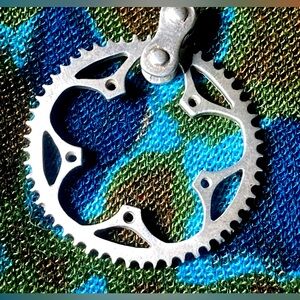 RARE Sterling Silver Bike Chainring Pendant Bicycle Pendant | Sterling 18" Chain